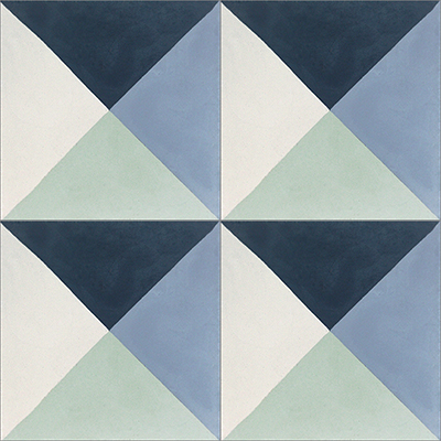 Tango Cement Tiles, Blue 03 - Box of 12