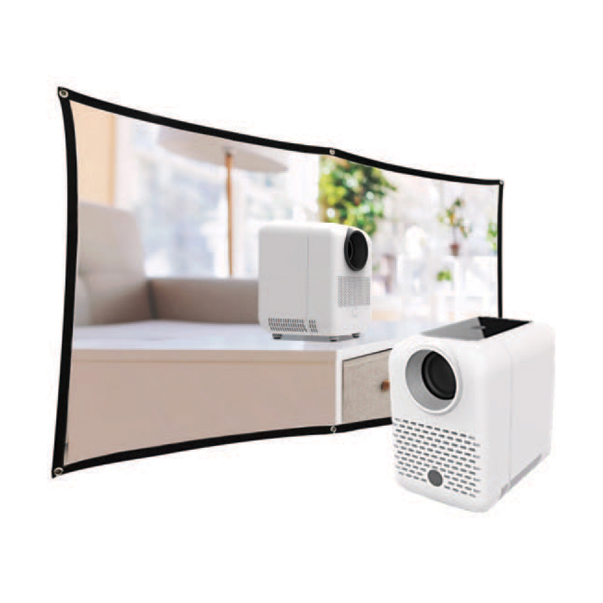 CC180ROKUBUNDLE CC180 Projector Bundle with 84 in. Foldable Screen & Roku Express HD Plus