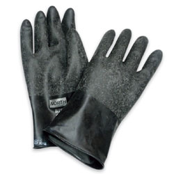 068-B131R-8 Butyl Unsupported Gloves - Black -  North Safety, 068-B131R/8