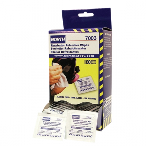 068-7003A Respirator Refresher Wipe Pads Alcohol Free - 100 per Box