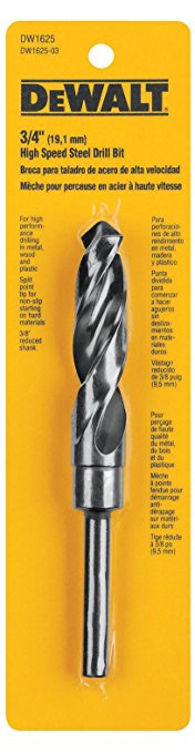 115-DW1625 0.75 x 0.37 in. Black Oxide Reduced Shank Drill Bit