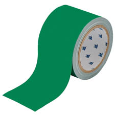 Floor Marking Tape, Polyester, Solid, Green, 2 in W., 8 mil Thickness