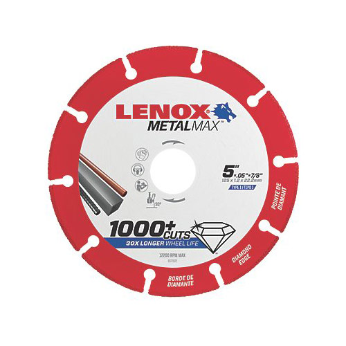 LENOX MetalMax 5 in. D X 7/8 in. X .050 in. thick Diamond/Metal Cut-Off Wheel 1 pc
