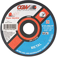 Picture of CGW Abrasives 421-45102 4 - 0.5 x .045 x 0.875&#44; T1 A60 - TBF Cut Off Wheel