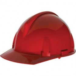 Topgard Hard Hat Cap Style, Polycarbonate, Fas-Trac III, Type 1, Class E, Red
