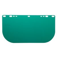 F20 Polycarbonate Faceshield, 8154LB, Uncoated, Dark Green, E Shape, Unbound, 15.5 in L x 8 in H