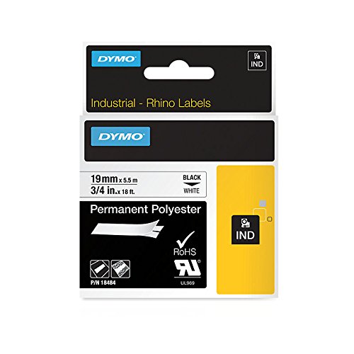 0.75 in. Permanent Polyester Black on White