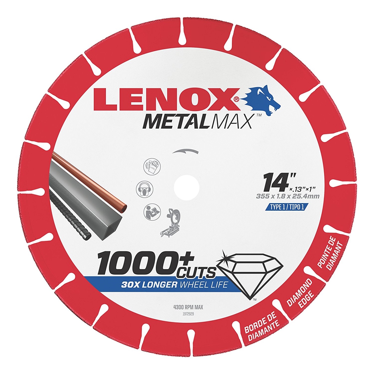 Metal Max Diamond Cutoff Wheel, 14 x 1 in.