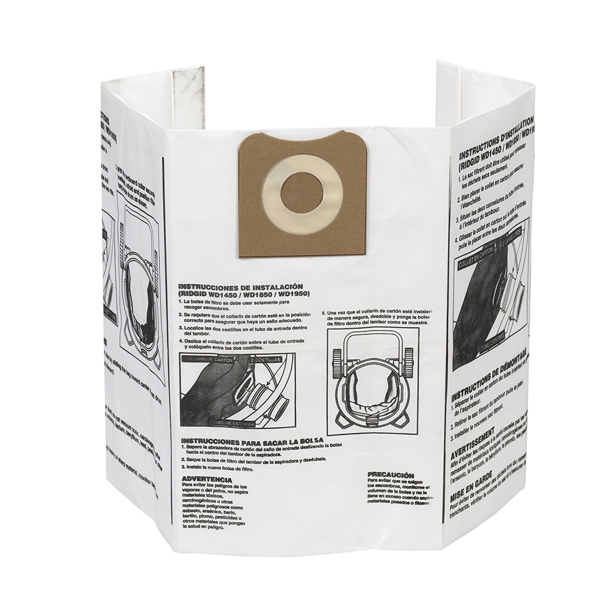 Ridgid VF3502 Size A High-Efficiency Disposable Filter Dust Bags - 23743