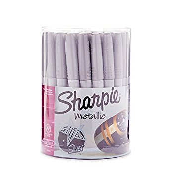 Sharpie 652-9597 Fine Point Permanent Metallic Marker Canister, Assorted - 36 Count