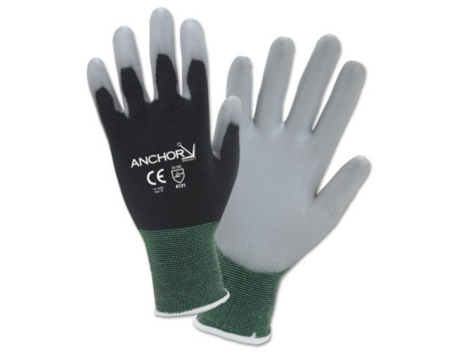 Picture of Anchor Brand 101-6080-L Palm Coated Gloves&#44; Black - Large