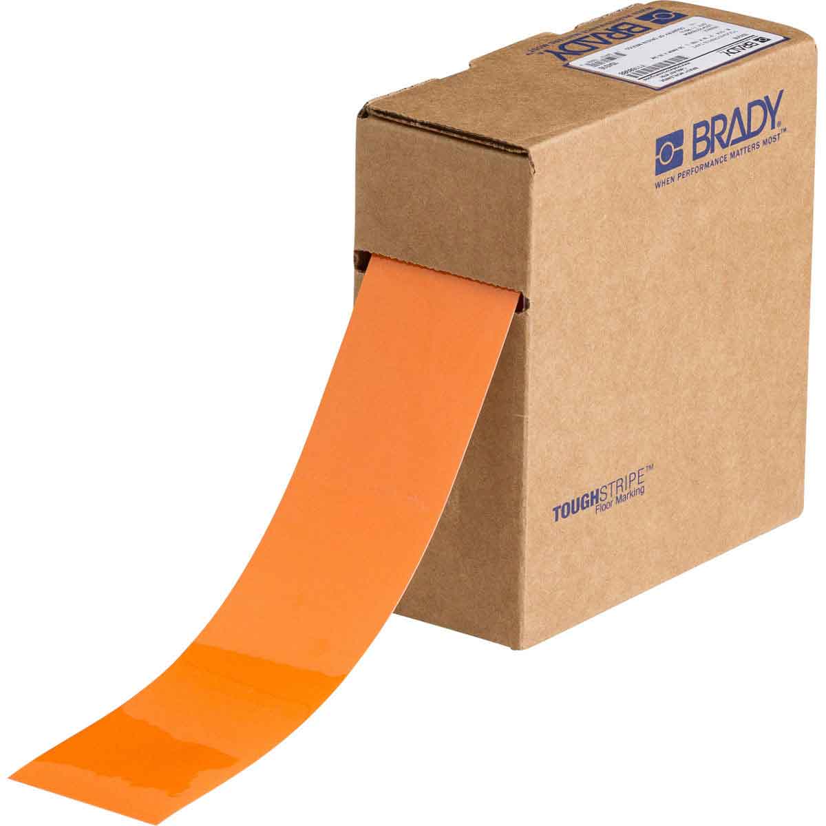 Floor Marking Tape, Polyester, Solid, Orange, 2 in W., 8 mil Thickness