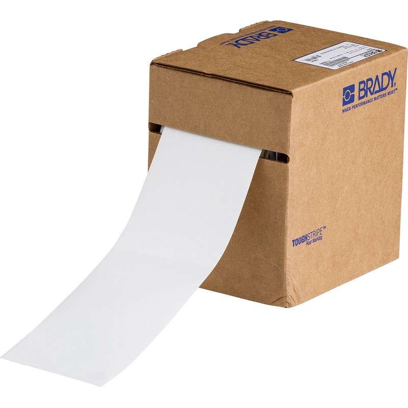 Floor Marking Tape, Polyester, No Legend, White, 3 in W., 8 mil Thickness