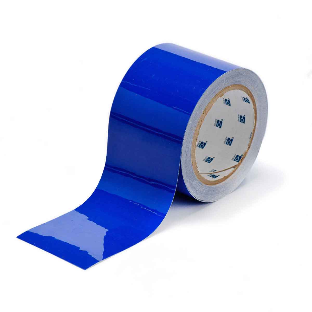 Floor Marking Tape, Polyester, No Legend, Blue, 3 in W., 8 mil Thickness