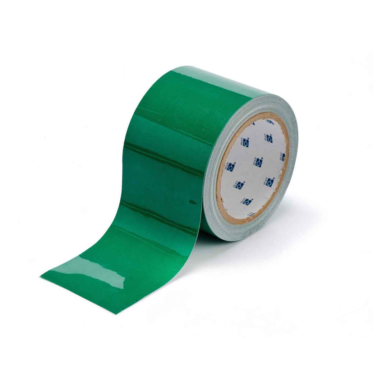 Floor Marking Tape, Polyester, No Legend, Green, 3 in W., 8 mil Thickness