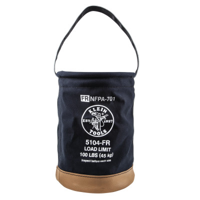 409-5104FR 100 lbs Flame-Resistant Canvas Bucket - Black