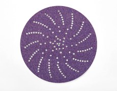 Hook-and-Loop Sanding Disc, 6" Dia, Multi-Hole, Precision Shaped Ceramic, 180+ Grit, Open Coat Type