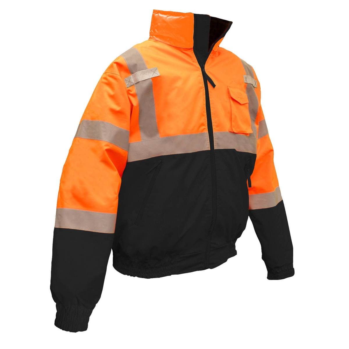 Radians Class 3 Two-in-One High Visibility Bomber Safety Jacket, Hi-Vis Orange, Size Large - SJ110B-3ZOS-L
