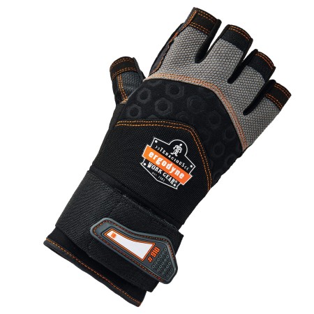 Picture of Ergodyne 150-17715 ProFlex 910 Half-Finger Impact Gloves with Wrist Support - Black&#44; Extra Large