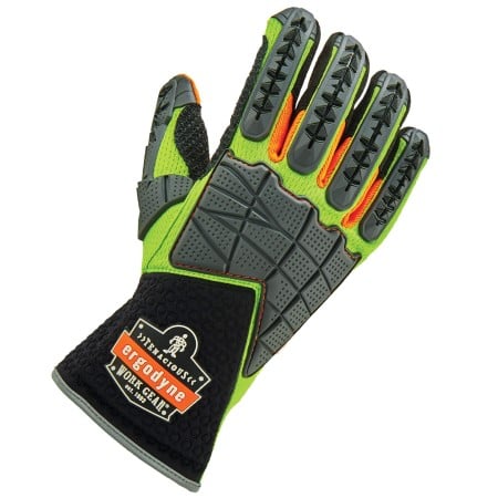 150-17903 Standard Dorsal Impact-Reducing Lime Gloves - Medium, Pack of 6