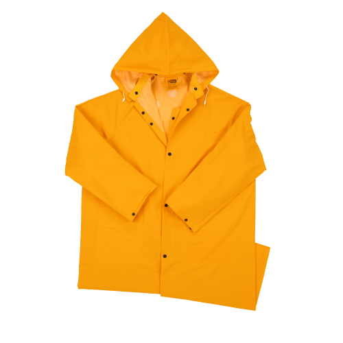 Picture of West Chester 813-4148-M 0.35 mm PVC Over Polyester 48 in. Raincoat&#44; Medium - Yellow