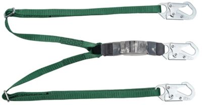 standard twin-leg adjustable energy absorbing lanyard, 6 ft,36C small snaphooks, ANSI Z359.13-2013