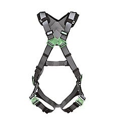 MSA Safety Works V-FIT Harness, Back D-Ring, Tongue Buckle Leg Straps, Shoulder Padding, XL - 10194890