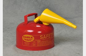 258-UI-25-FS 2.5 gal Type I Metal Safety Can, Red with Funnel -  Eagle, UI25FS