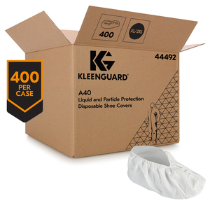 Picture of Kimberly-Clark Professional 412-44494 A40 Liquid & Particle Protection Shoe Cover&#44; White - Extra Large - Pack of 400