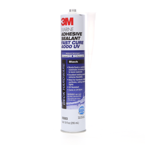 3M 4000 UV Polyether Adhesive Sealant, Black, 10 oz. Cartridge | For Boats | by West Marine
