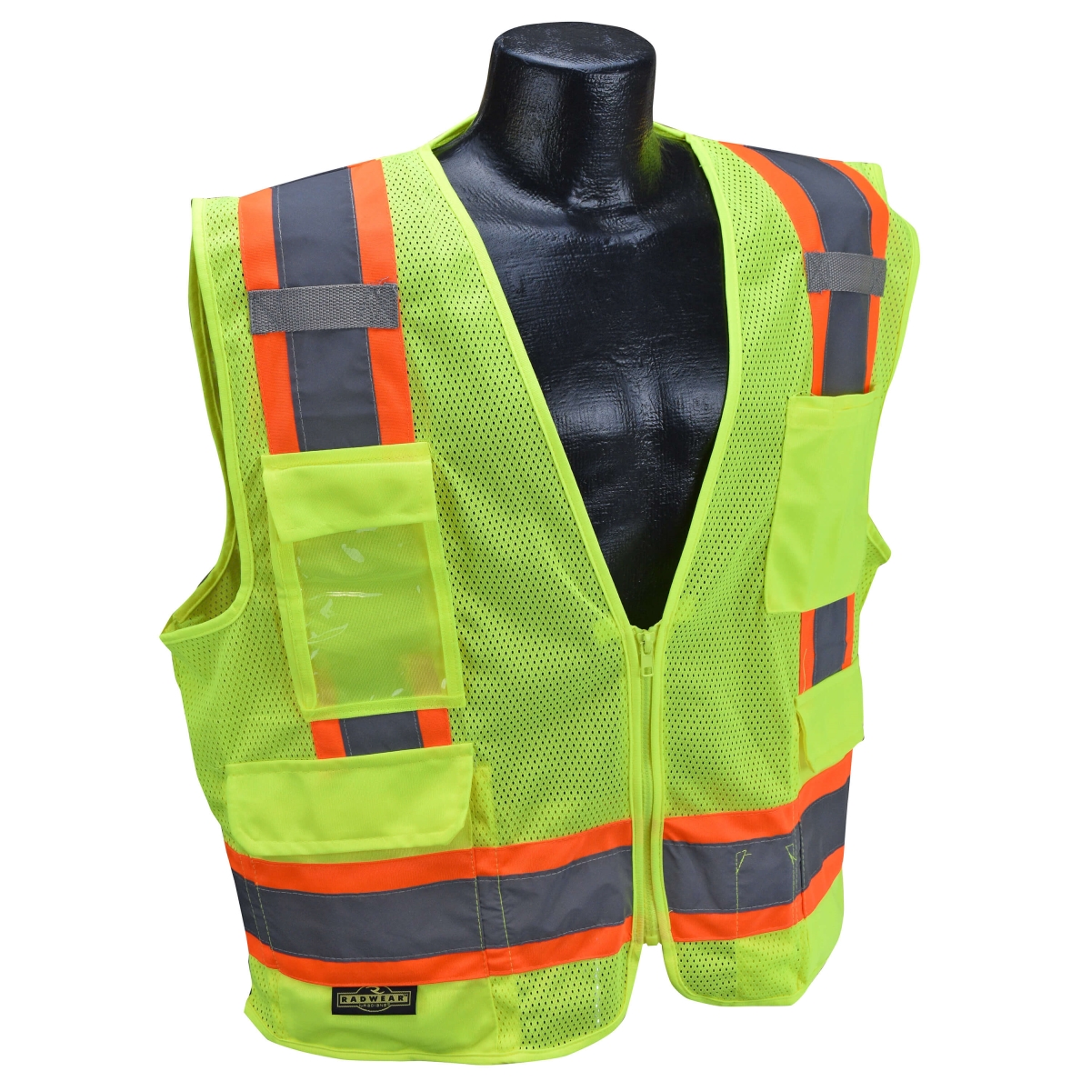 Radians SV6 Two Tone Surveyor Type R Cla, 100% Polyester Mesh, Zipper Closure Closure, Hi-Vis Green