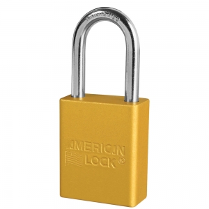 Keyed Aluminum Safety Padlock with 1.5 in. Shackle, Yellow