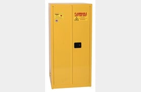 258-6010X 60 gal Flammable Liquid 2 Shelves 2 Door Self Close Safety Cabinet, Yellow -  Eagle Manufacturing