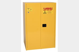 258-9010X 90 gal Flammable Liquid 2 Shelves 2 Door Self Close Safety Cabinet, Yellow -  Eagle Manufacturing
