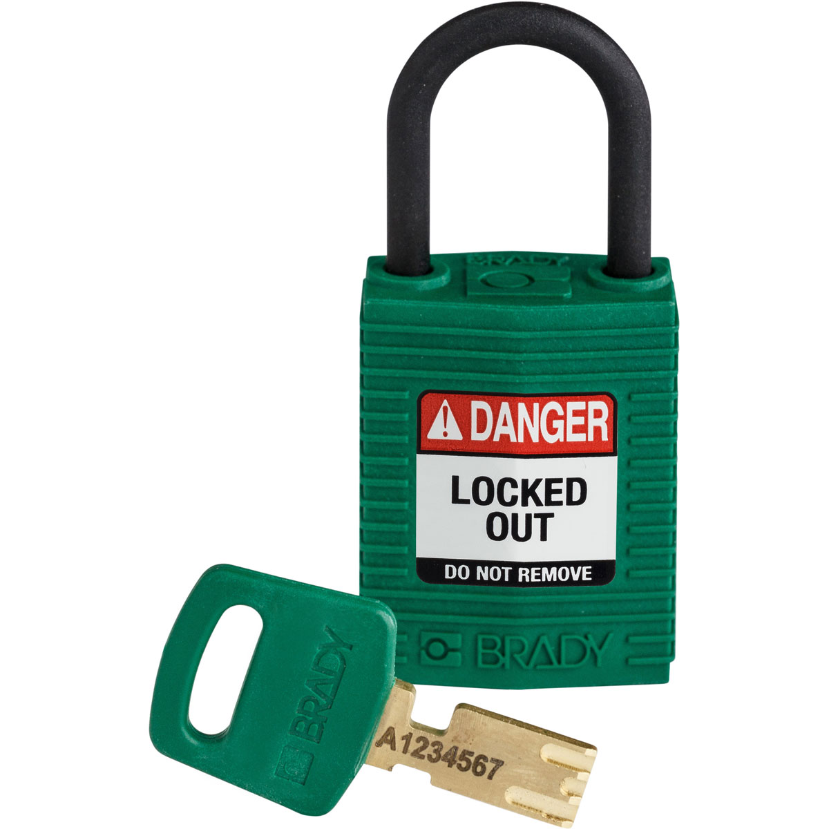 262-CPT-GRN-25PL-KD 25 mm SafeKey Compact Lockout Padlock Nylon & Plastic Shackle Keyed Different, Green