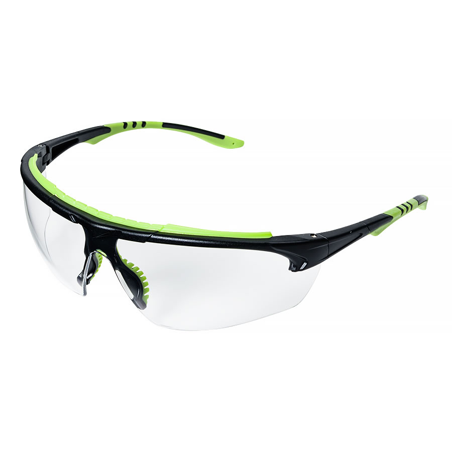 XP410, Safety Glasses, Anti-Fog & Anti-Scratch, Clear Lens, Black Frame, Half-Frame