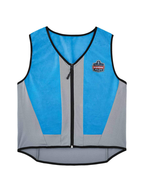 Cooling Vest, PVA, Evaporative, Up to 4 hr Max Cooling Time, Zipper Closure, 16 3/4 in Length, Blue