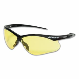 Safety Glasses, Anti-Fog, Amber Lens, Black Frame, Half-Frame