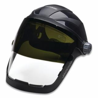 Jackson SAFETY QUAD 500 Premium Multi-Purpose Face Shield - Clear Window with Shade 5 IR Flip Visor - Anti-Fog Coating - Ratcheting Headgear