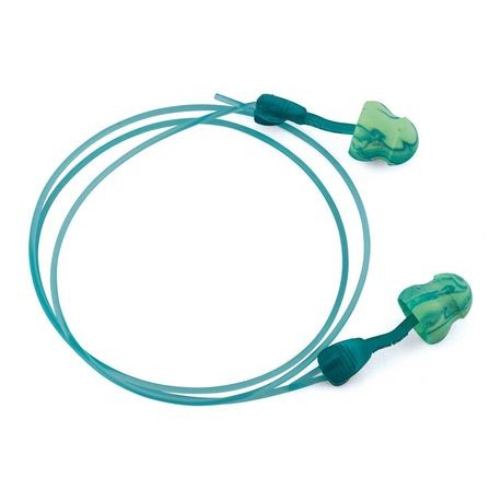 Glide(R) Disposable Foam Corded Earplugs, Bell Shape, 31 dB, Green, 100 PK