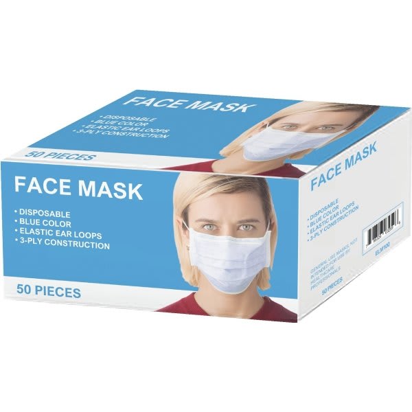 Picture of Anchor 595-FACEMASK ELM100 Disposable Ear-Loop Mask 3-Ply Pleated