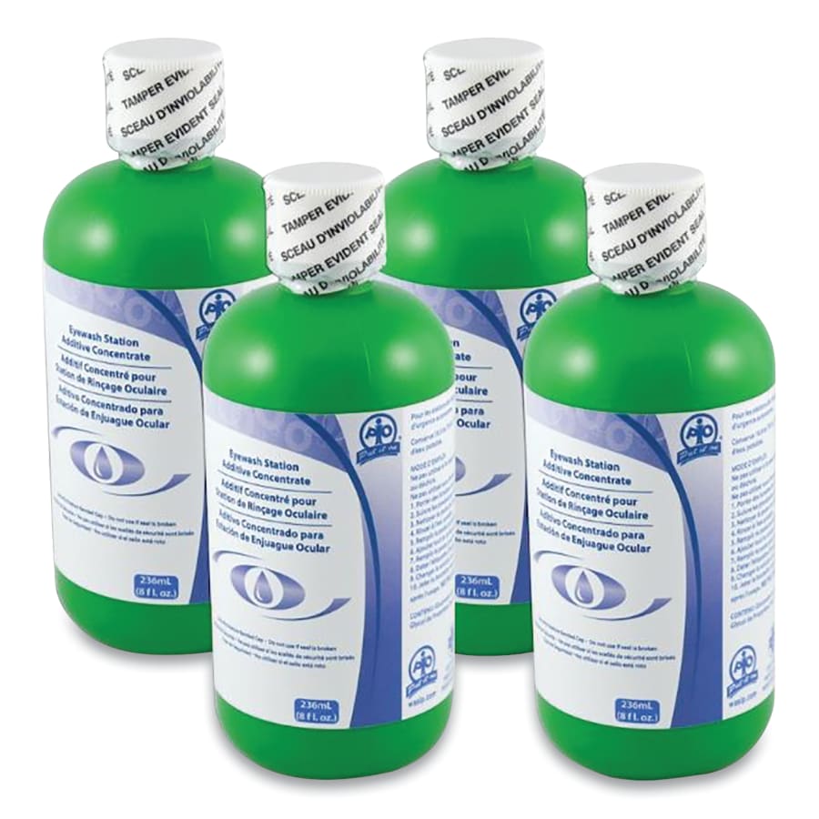 Eye Wash Additive Solution, 8 oz Bottle, For Use with Self-Contained and Portable Models, USA,PK4