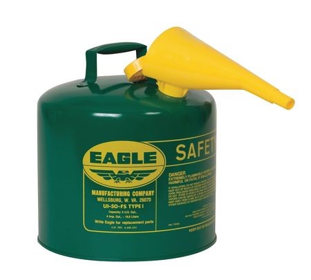 Picture of Eagle 258-UI50FSG 5 Gal Galvanized Steel Type I Safety Can for Oil&#44; Green
