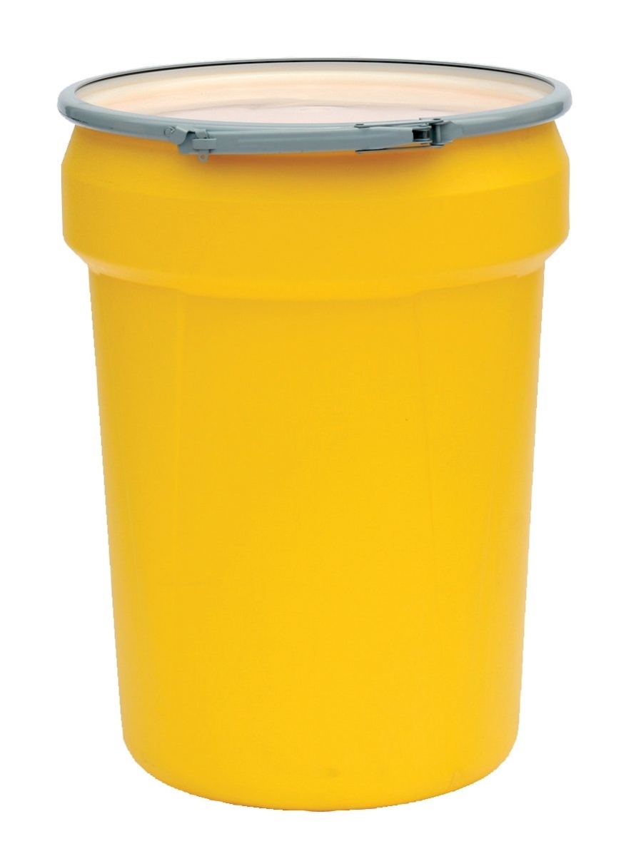 30 Gallon Yellow Poly Drum with Metal Lever-Lock - Lab Pack Drum