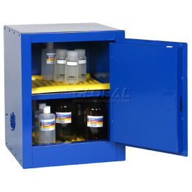 Hazardous Material Storage Cabinet, 4 gal, 1 Shelves, Steel, 17 in W x 22 in H x 17 in D, Blue