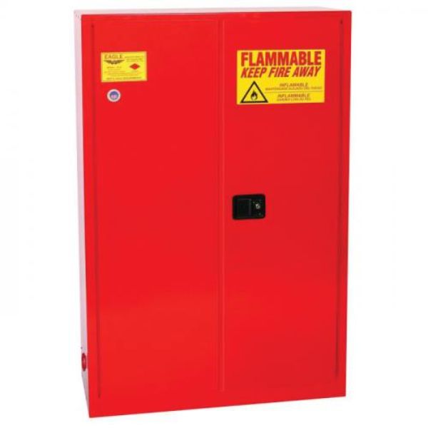 258-PI47X 60 gal 5-Shelf Paint & Ink Cabinet with Two Door, Red