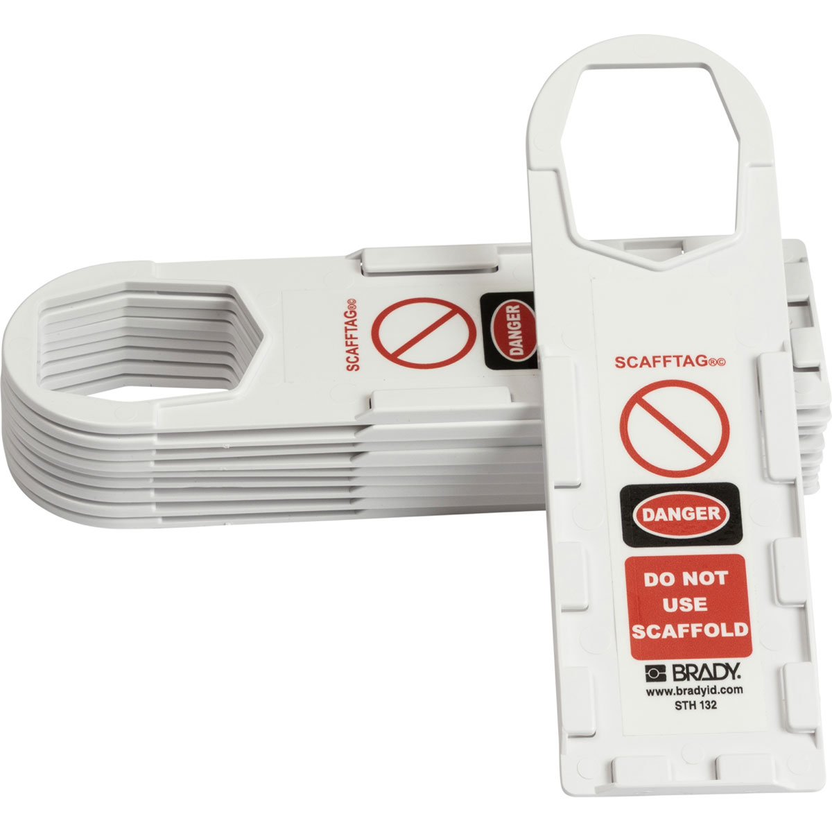 Tag, Inspection, Plastic, 11 3/4 in H x 3 1/2 in W, Black, Red on White, Rectangle, 10 PK