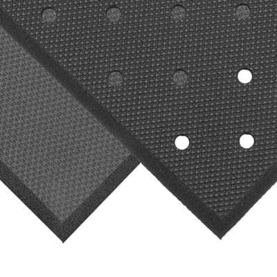 550-T17P0038BL 3 x 8 ft. T17 Superfoam Perforated Comfoart Floor Mat, Black