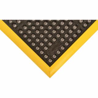 Antifatigue Mat, 40 in L x 26 in W, 7/8 in Thickness, Rubber, Mini-Diamond Studded Top, Black