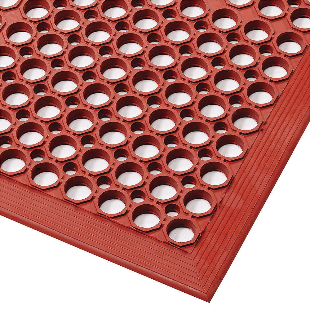 NoTrax 562S0035RD Sanitop Grease-Resistant Floor Mat - 3' x 5', 1/2 Thick, Red